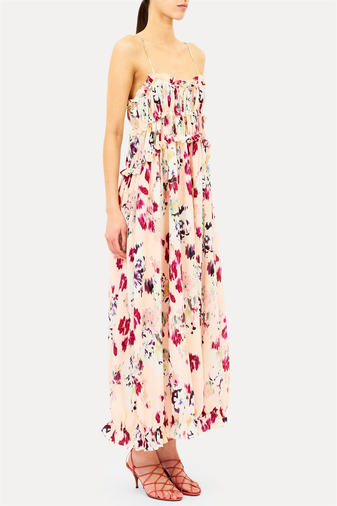Clove Cami Silk Dress Summer Garden