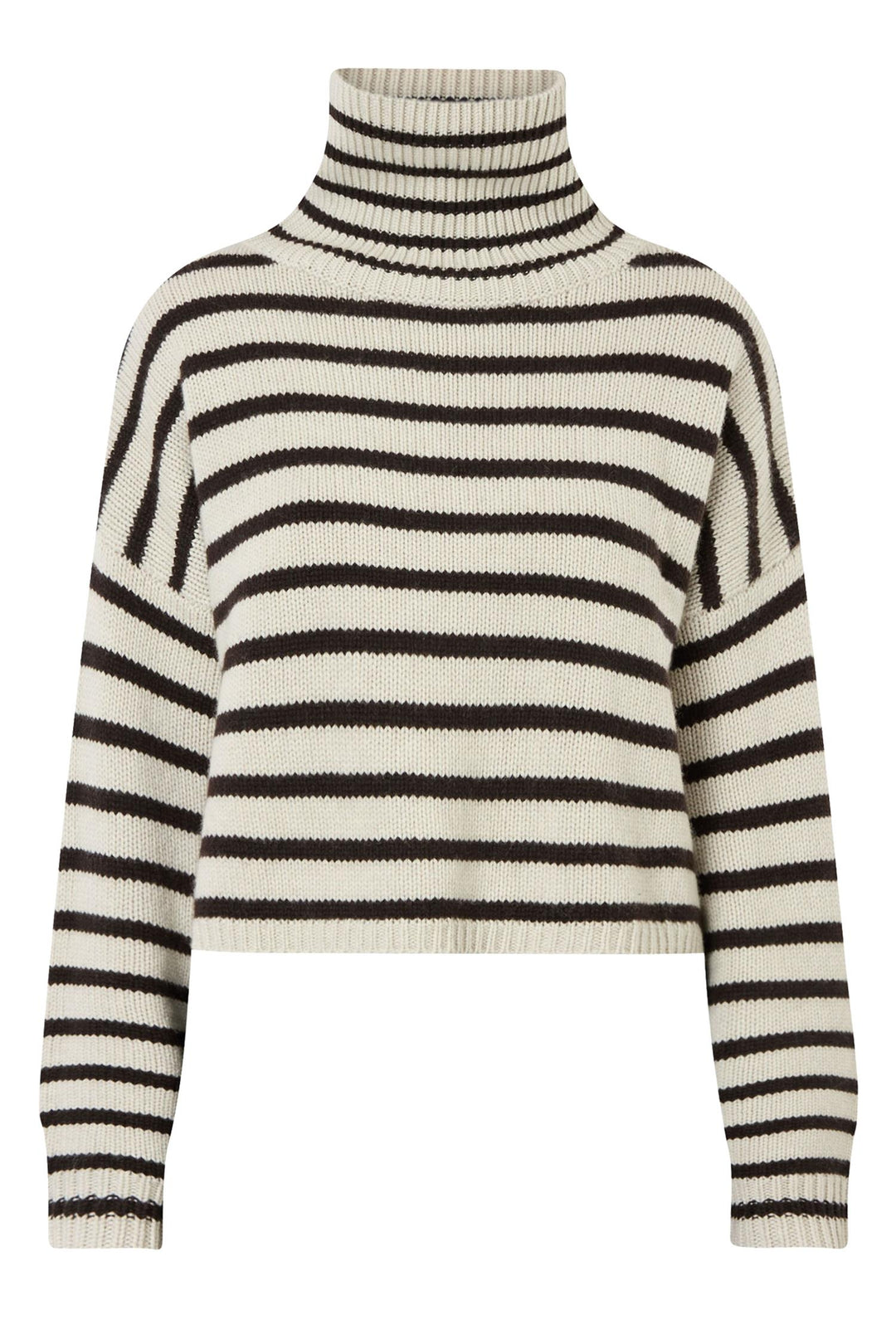 Zerlina Striped Sweater Oyster/Dark Oak Stripes