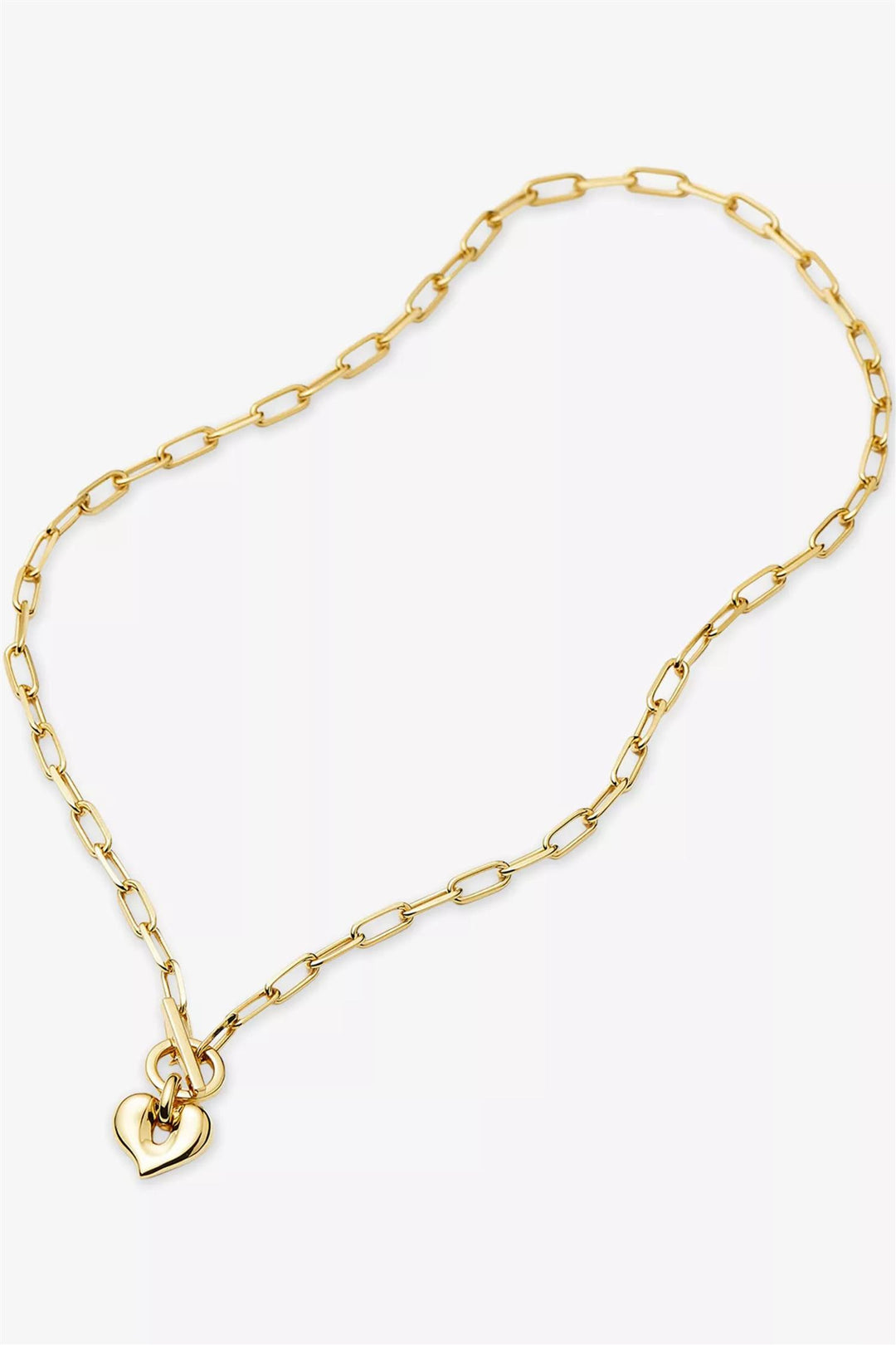 Molten Heart T-Bar Chain Necklace Gold