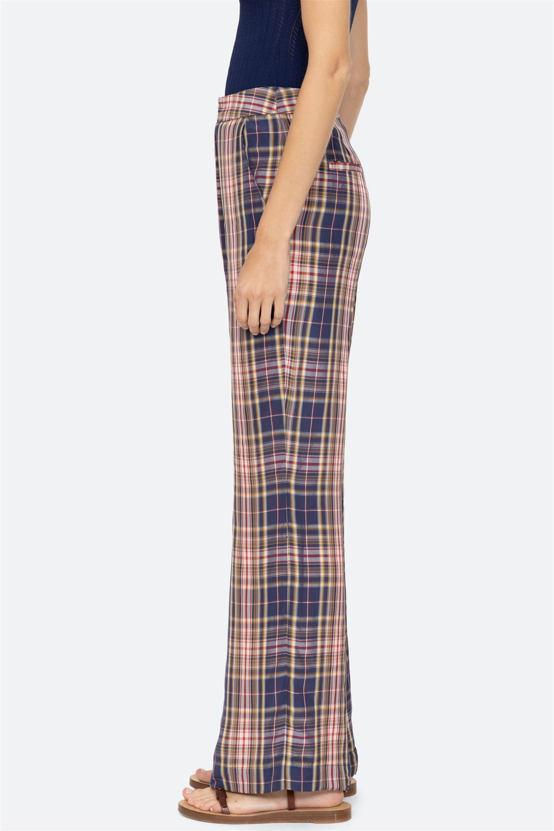 Caja Plaid Pant Navy