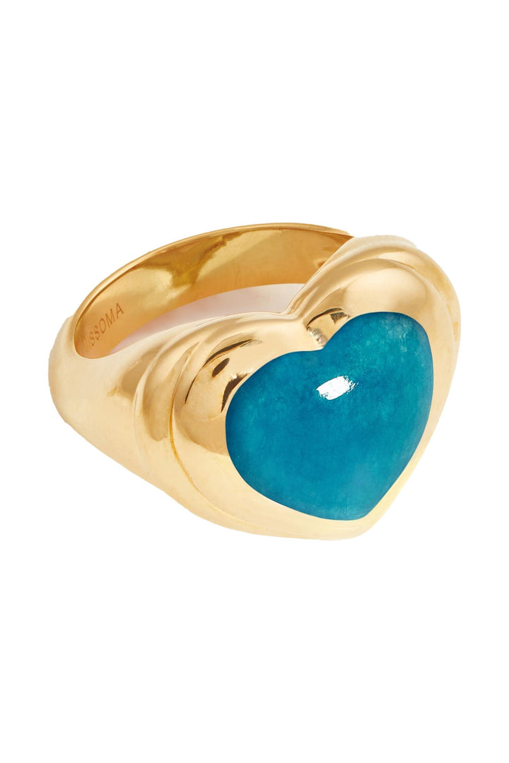 Jelly Heart Gemstone Ring Blue Quartz