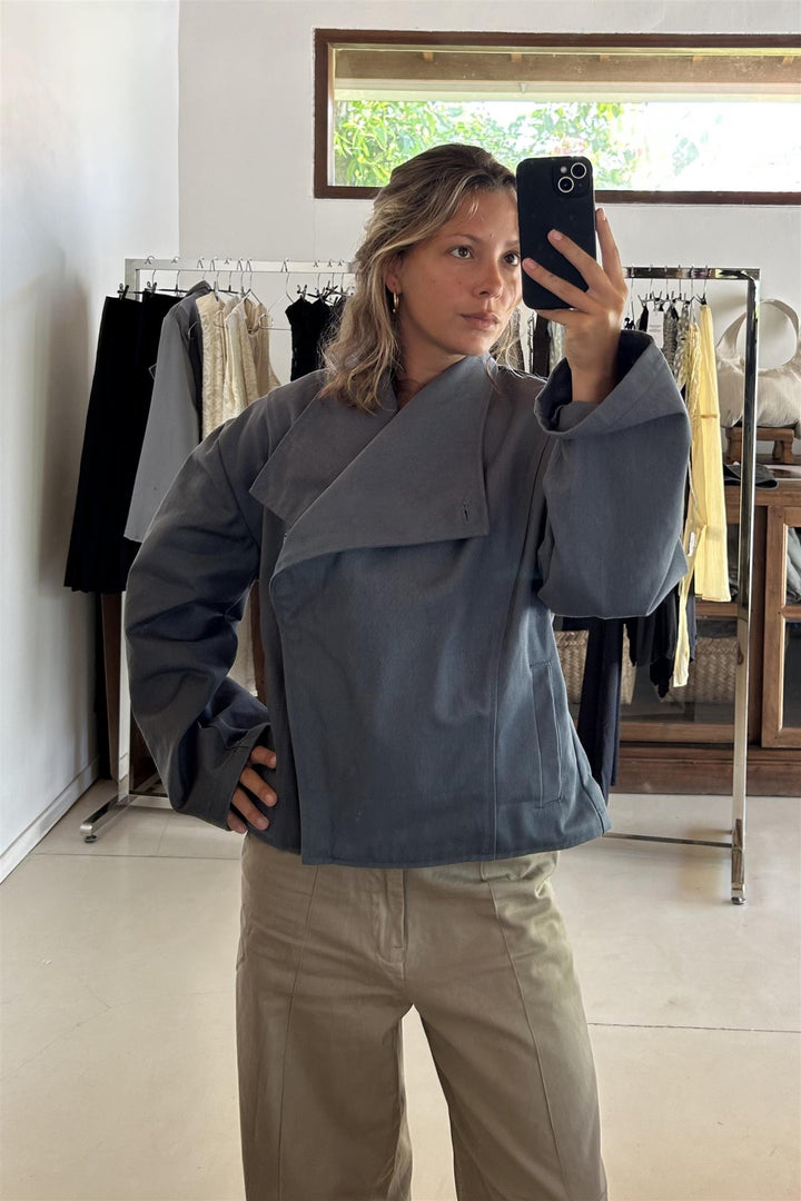 Camille Cotton Jacket Teal