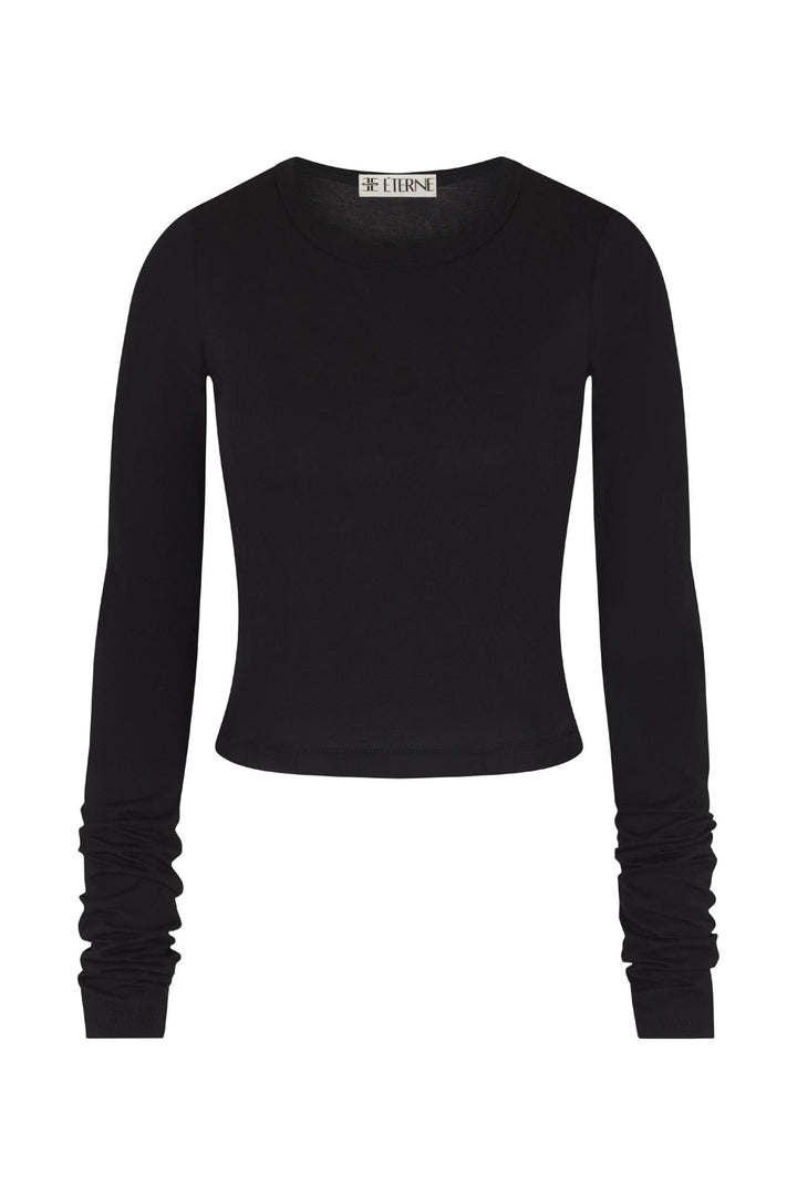 Long Sleeve Baby Tee Black