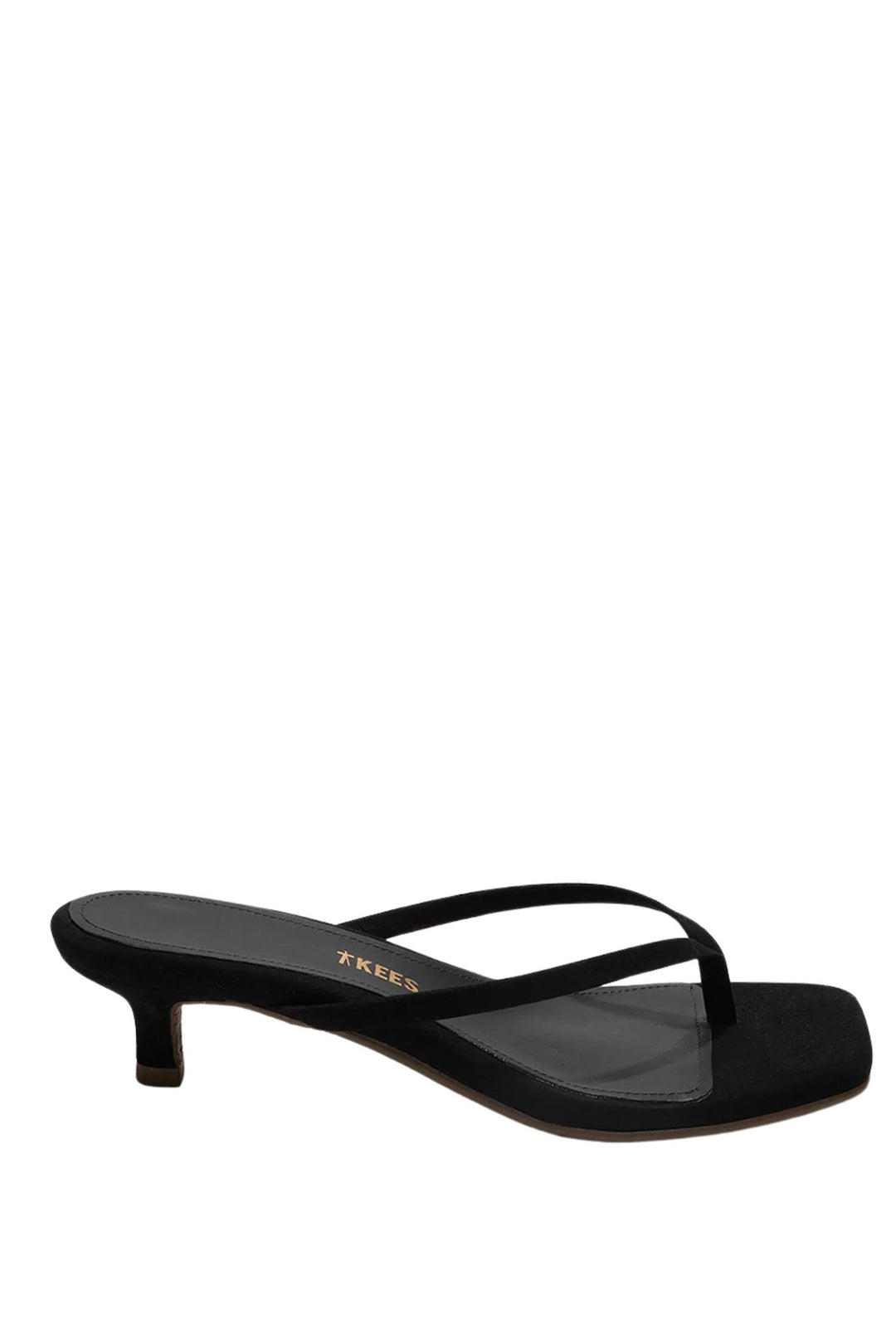 Square Toe Julia Kitten Heel Black Suede
