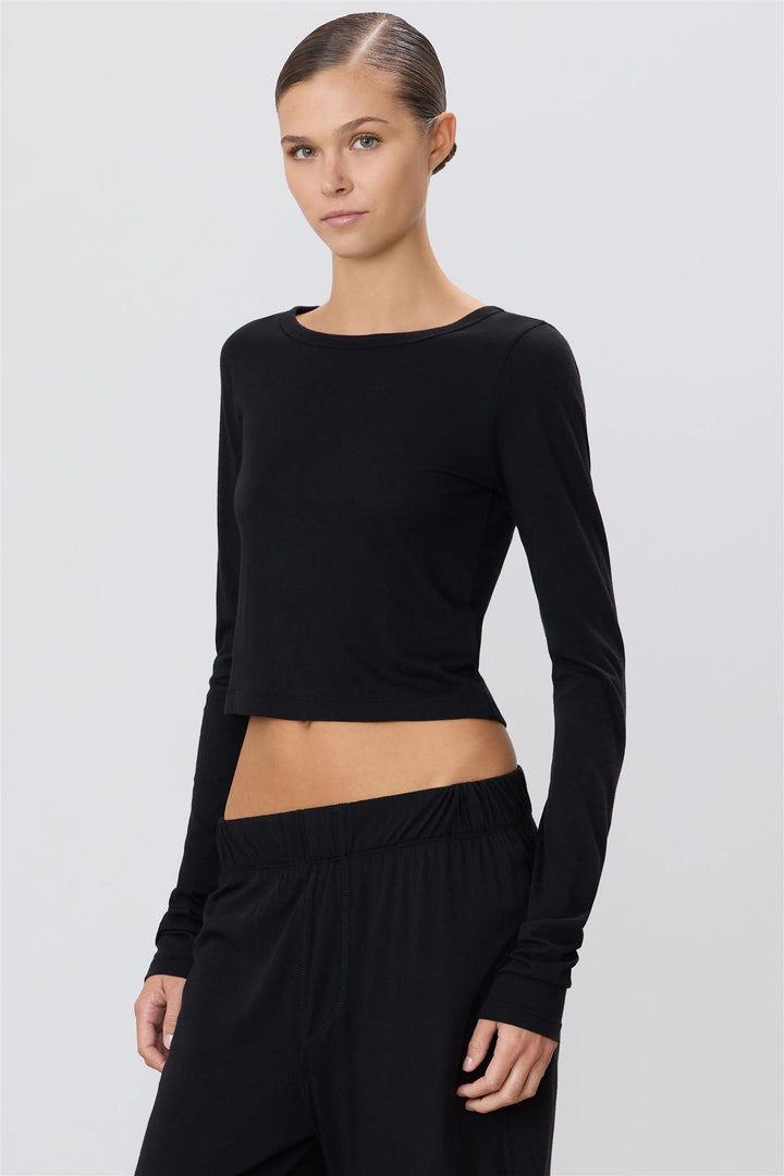 Long Sleeve Baby Tee Black