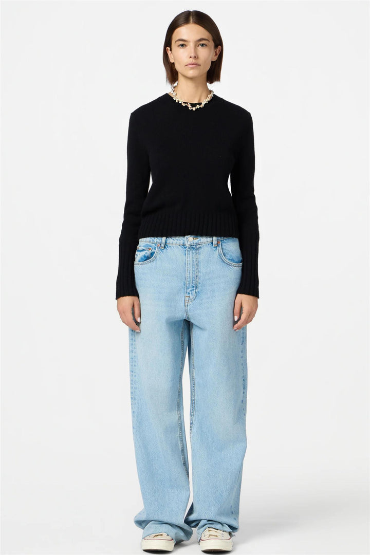 Shrunken Cashmere Crew Black