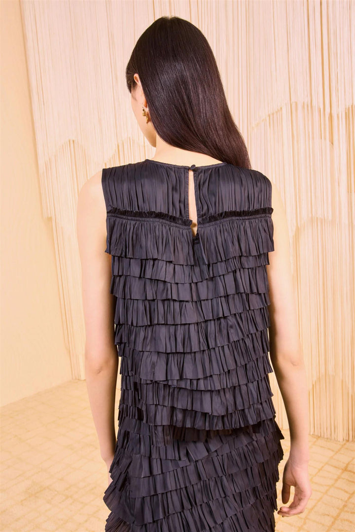 Quinn Layered Sleeveless Top Noir