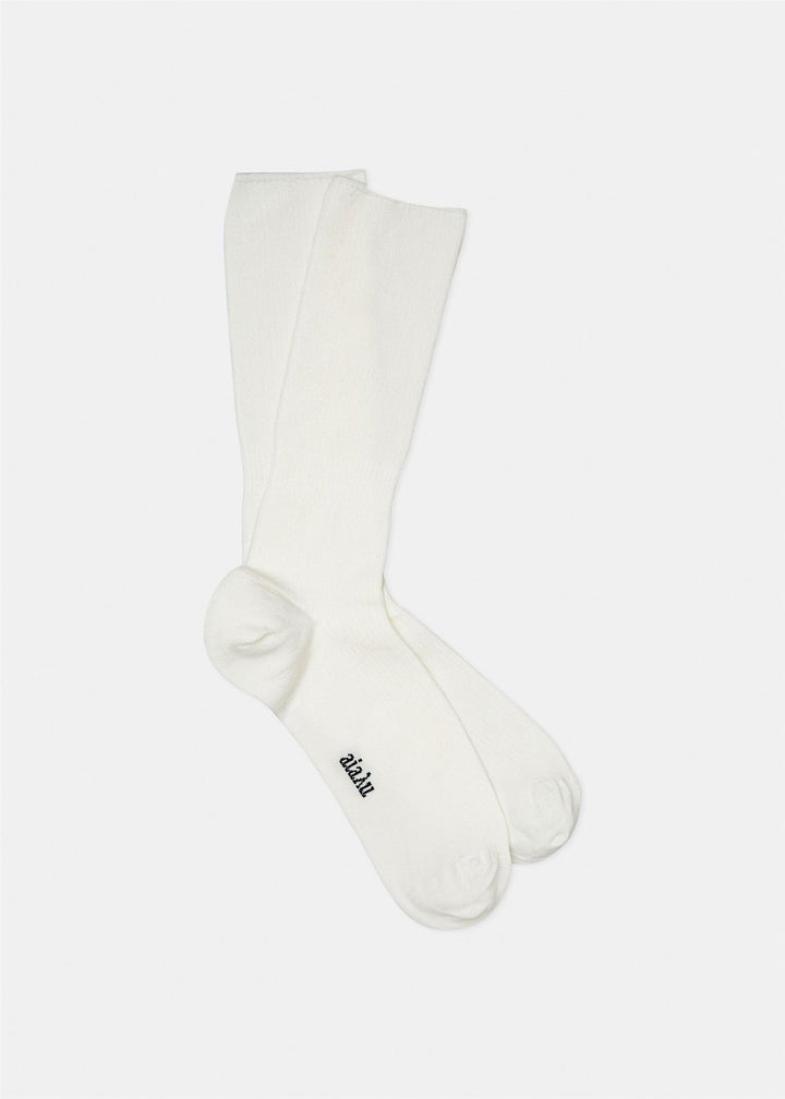 Cotton Rib Socks White