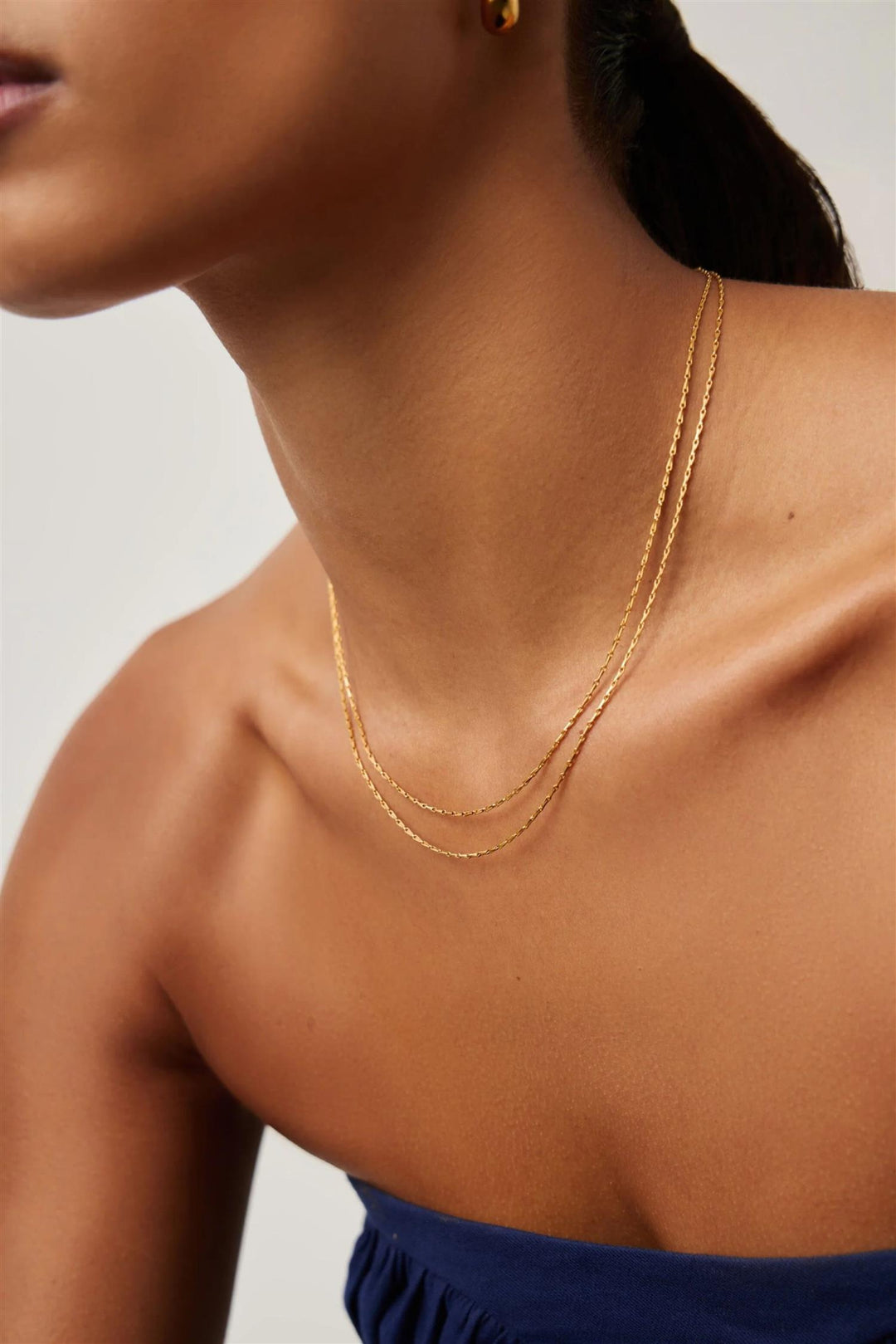 Savi Twisted Double Chain Necklace