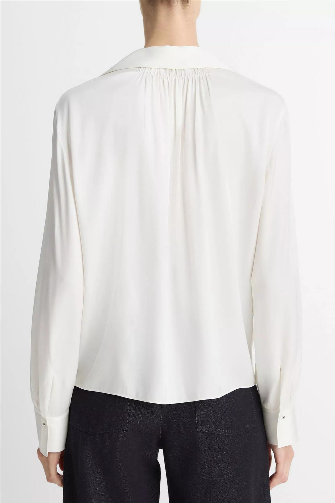 Smocked Long-Sleeved Blouse Off-White