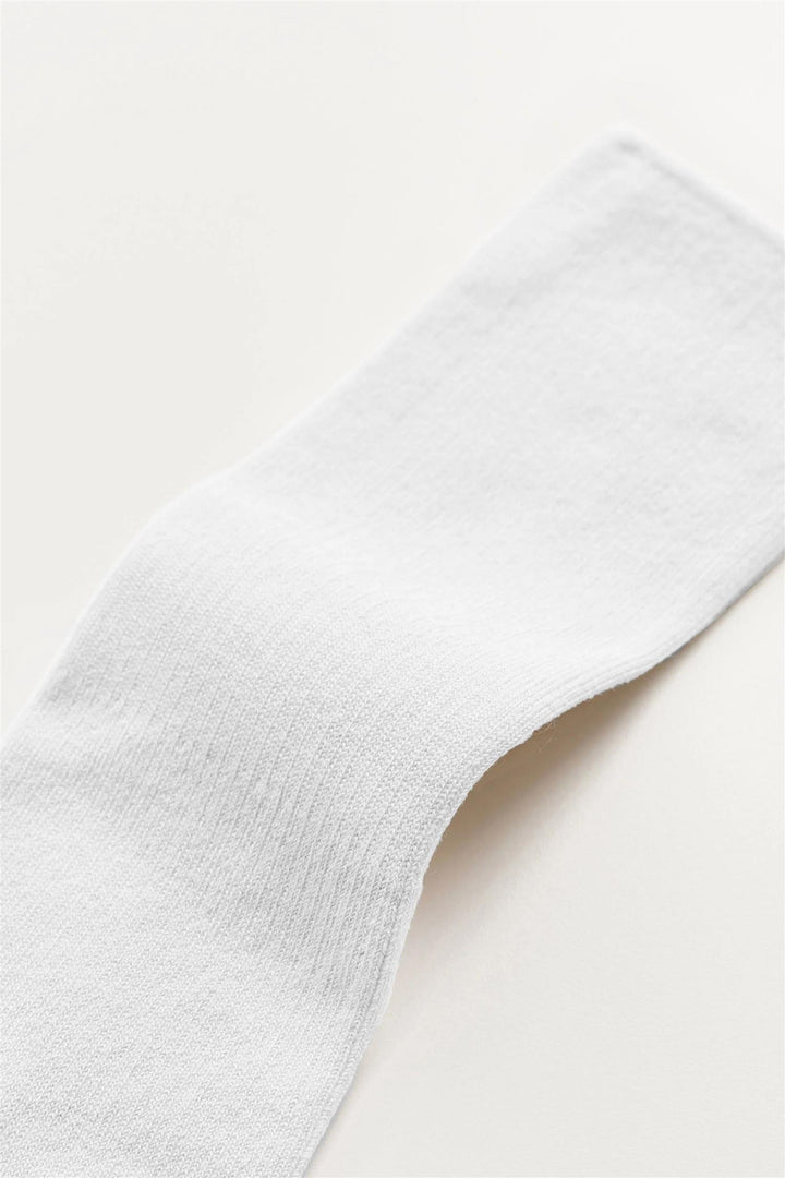 Cotton Rib Socks White
