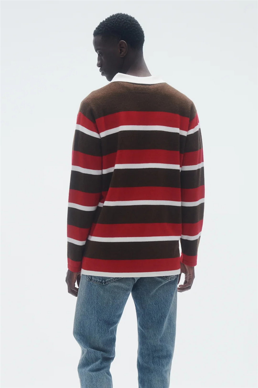 Striped Cashmere Rugby Chestnut/True Red Stripe