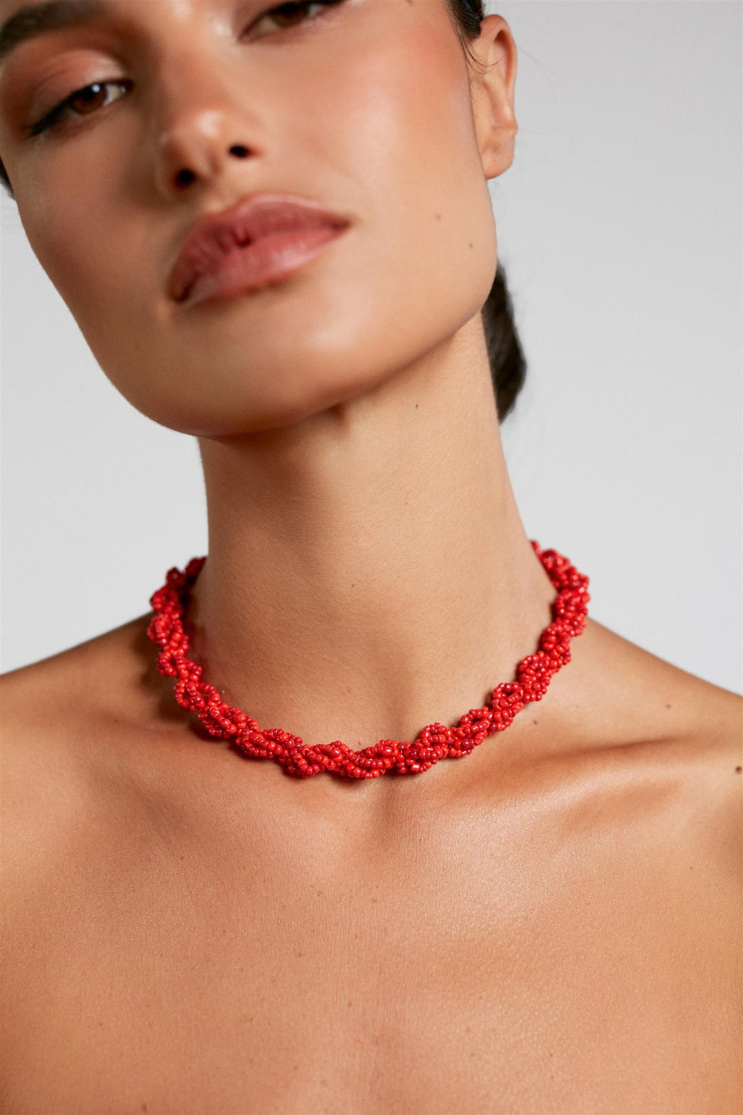 Scarlet Wave Neckace Bright Red