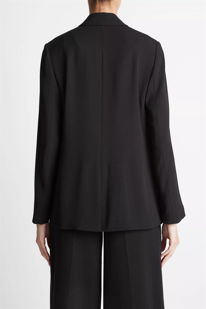 Crepe Double Breasted Blazer Black