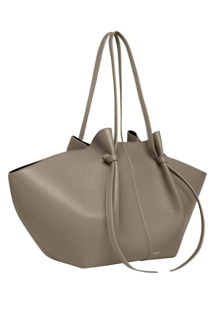 Large Mochi Pebble Grain Leather Taupe
