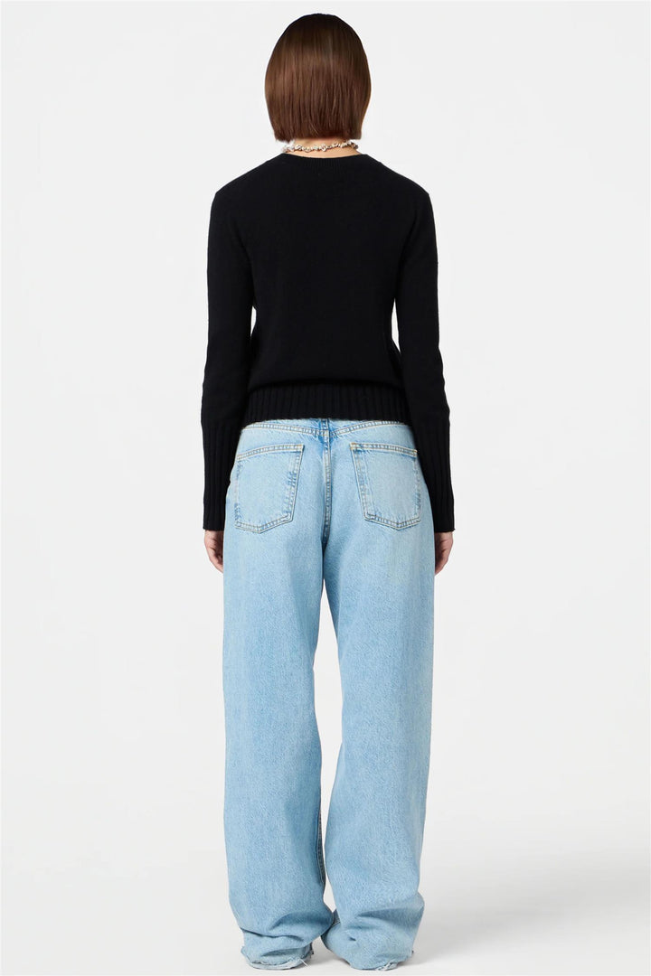 Shrunken Cashmere Crew Black