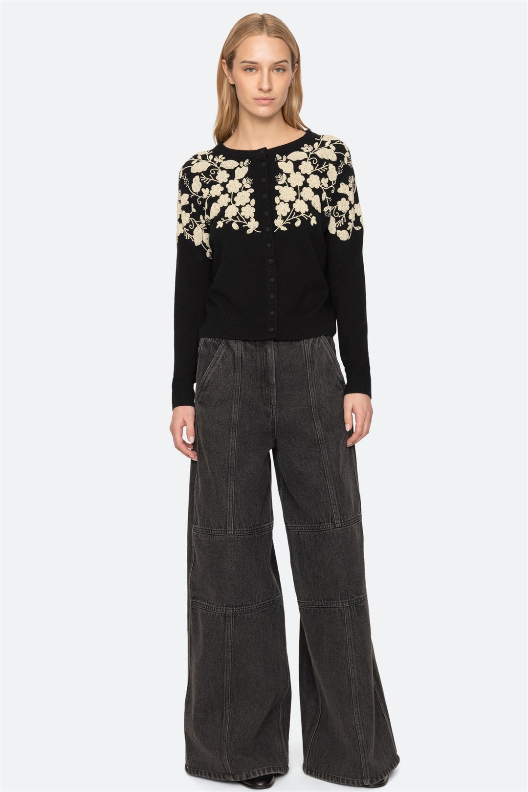 Shiloh Embellished Long Sleeve Cardigan Black
