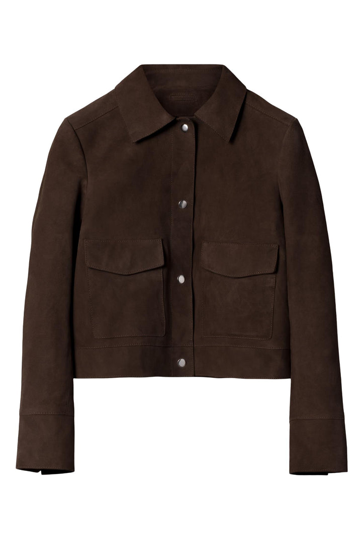 Suede Short Jacket Dark Brown
