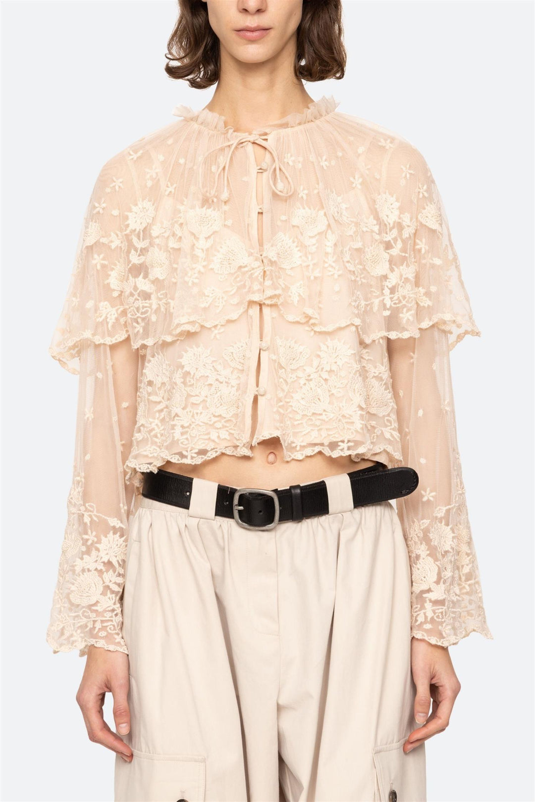 Bronte Embroidered Longsleeve Top Blush
