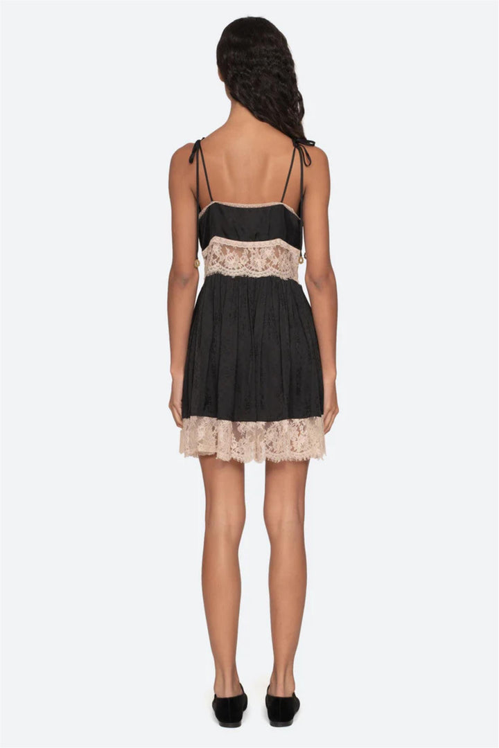 Ethel Solid Mini Dress Black