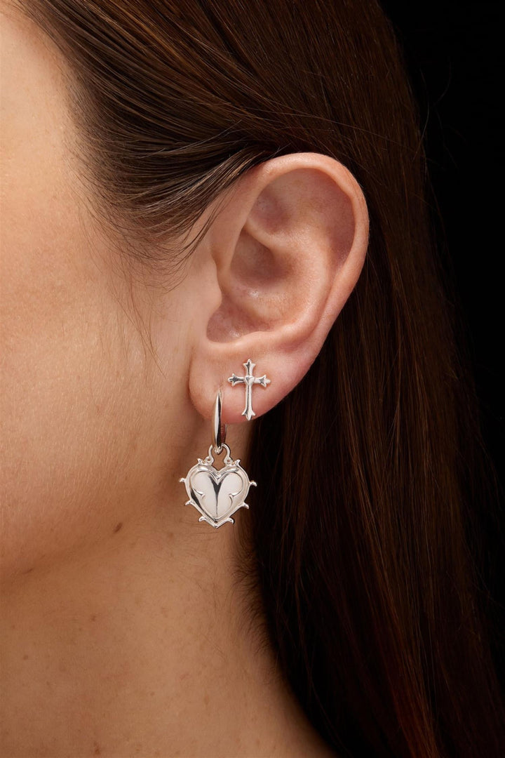Tiny Devotion Ear Stud - Silver