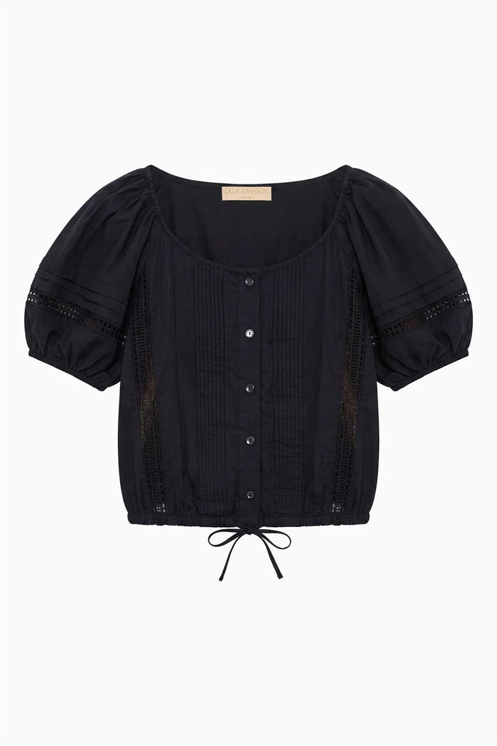 Clara Short Sleeve Top Noir