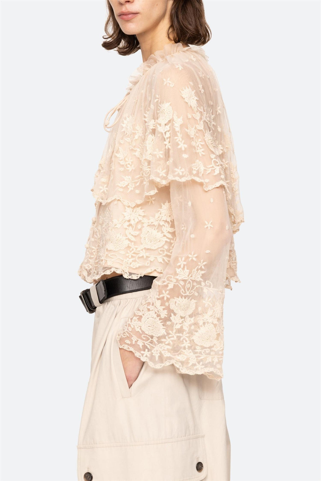 Bronte Embroidered Longsleeve Top Blush