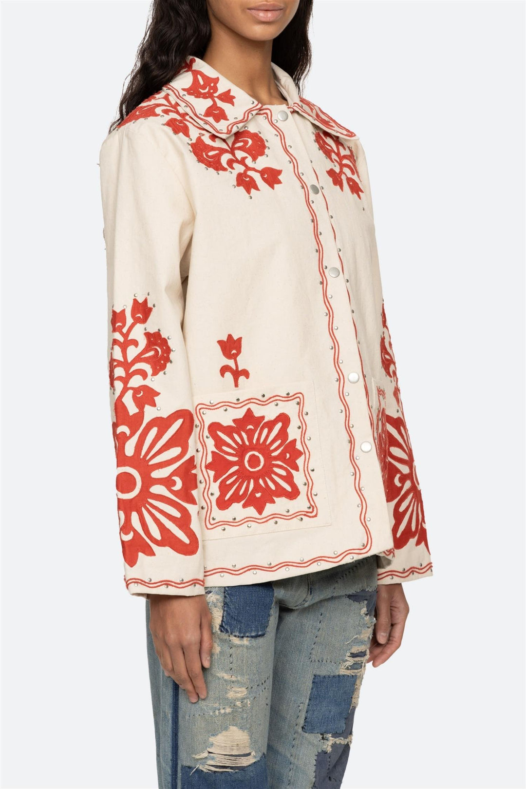 Liliana Applique Jacket Red