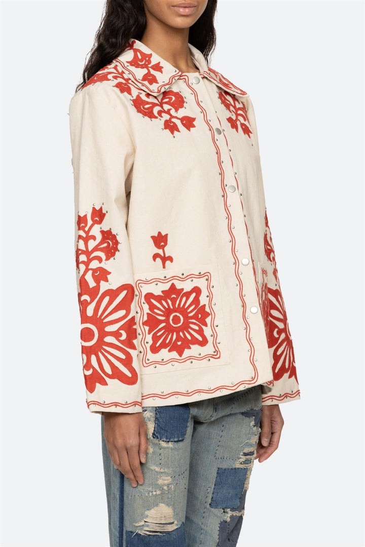 Liliana Applique Jacket Red