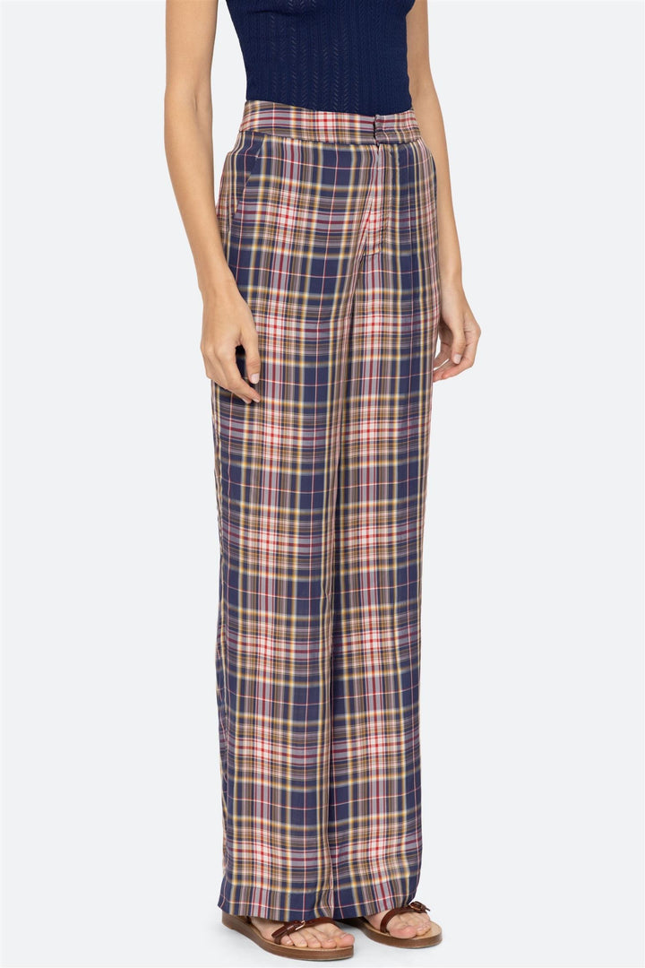 Caja Plaid Pant Navy