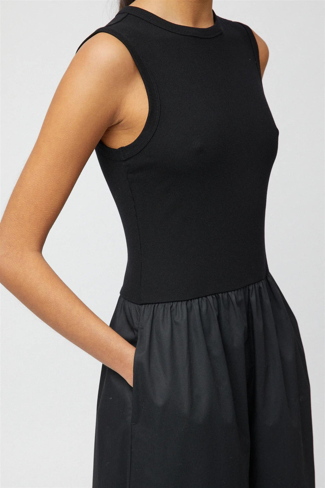 Drop Waisted Dress Jet Black