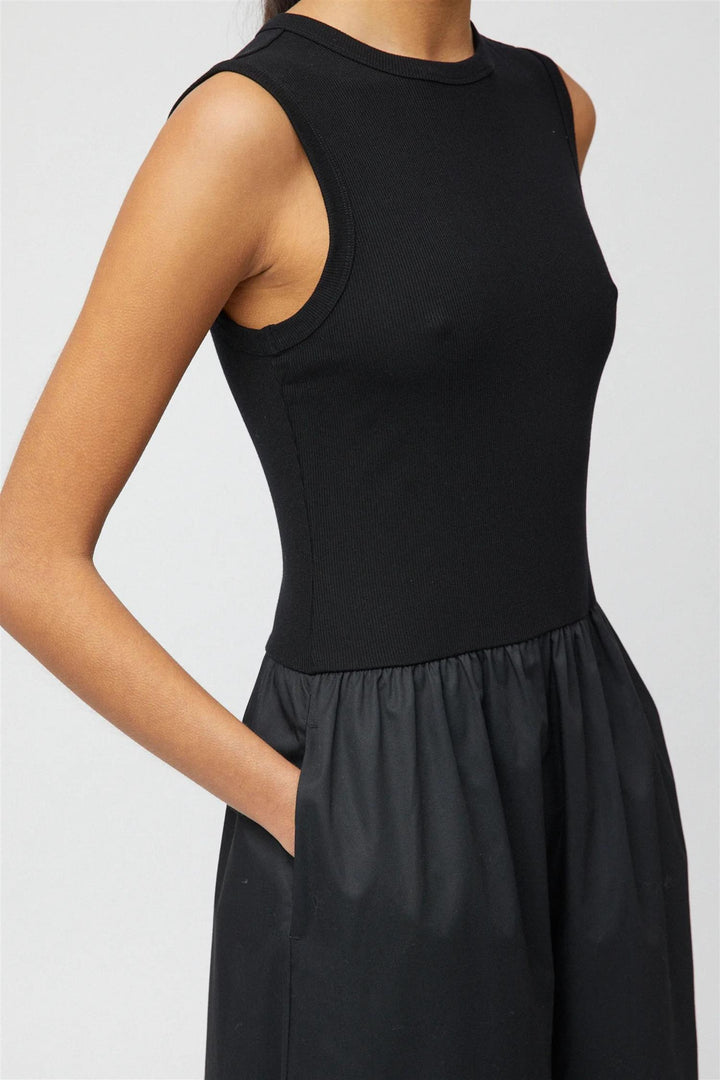 Drop Waisted Dress Jet Black