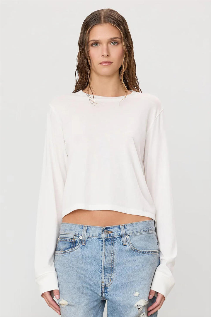 Long Sleeve Boxy Tee Ivory
