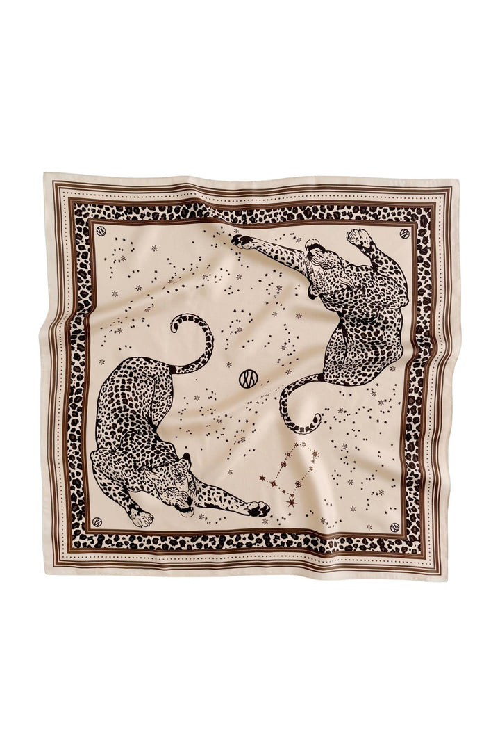 Gemini Scarf 65 cm. Sand & Mocha Mousse