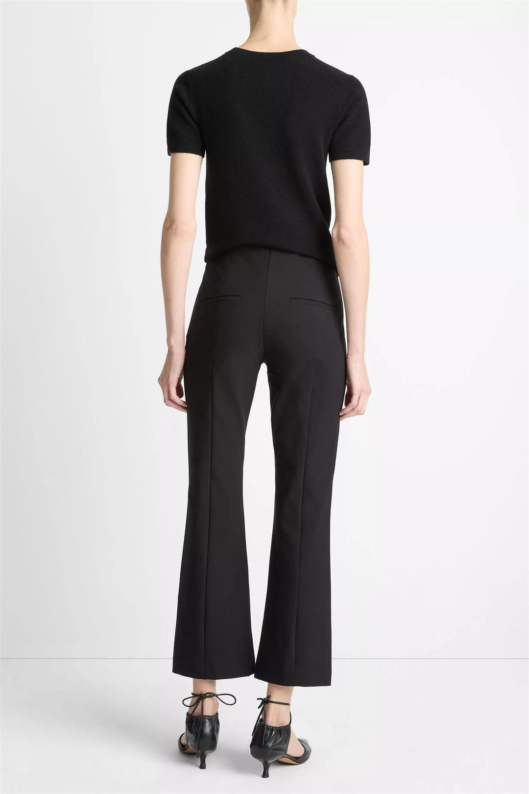 Niki Mid Rise Crop Flare Pant Black