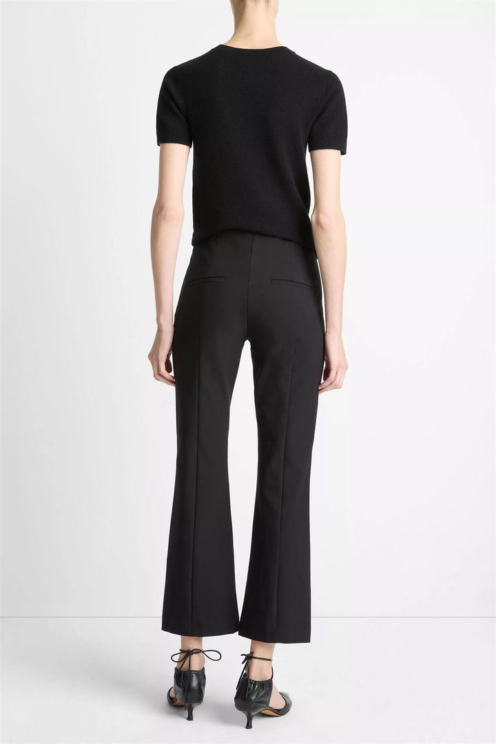 Niki Mid Rise Crop Flare Pant Black