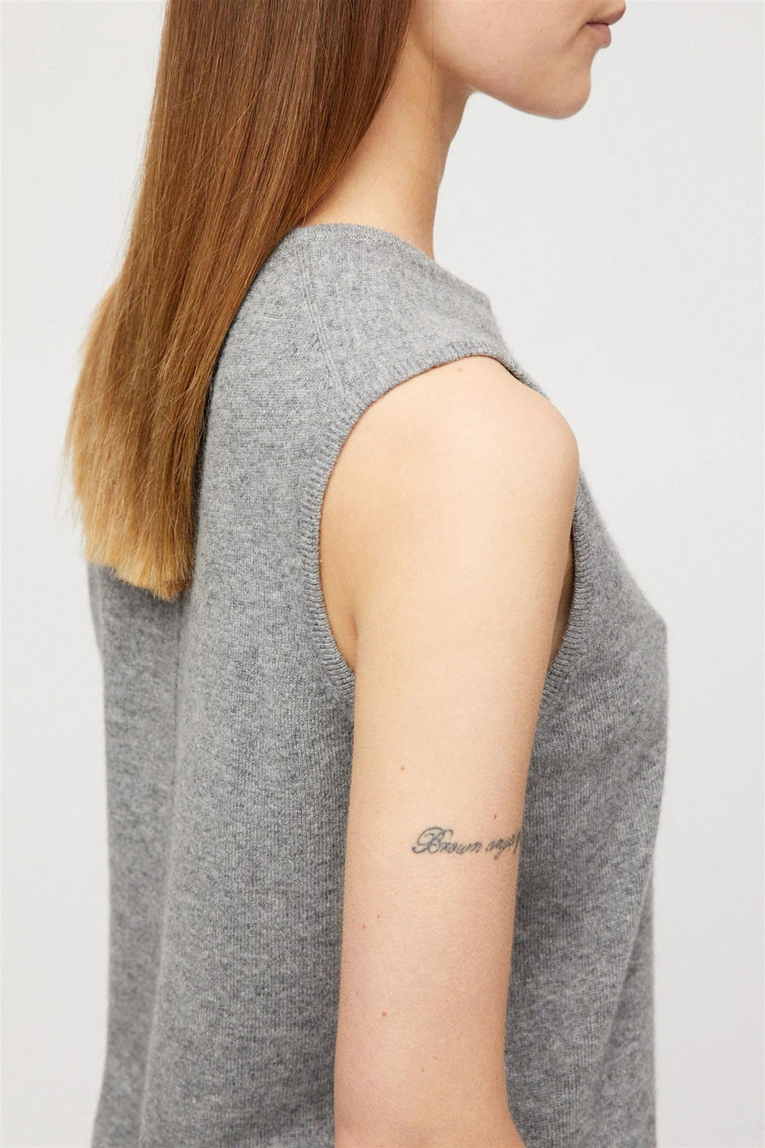 Classic Cashmere Tank Grey Melange