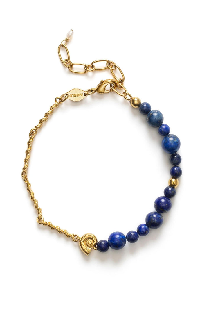 Deep Blue Bracelet Golden Lapis