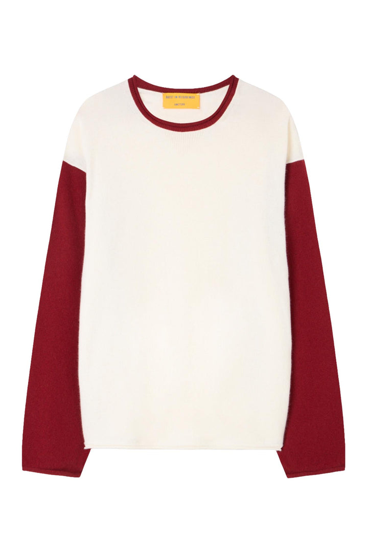Baseball Oversized Crew Cream/Carmine