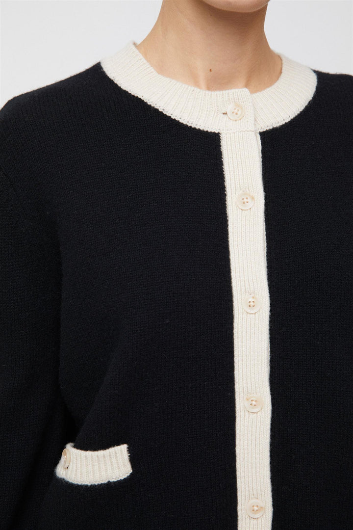 Structured Wool Cardigan Black Buttermilk