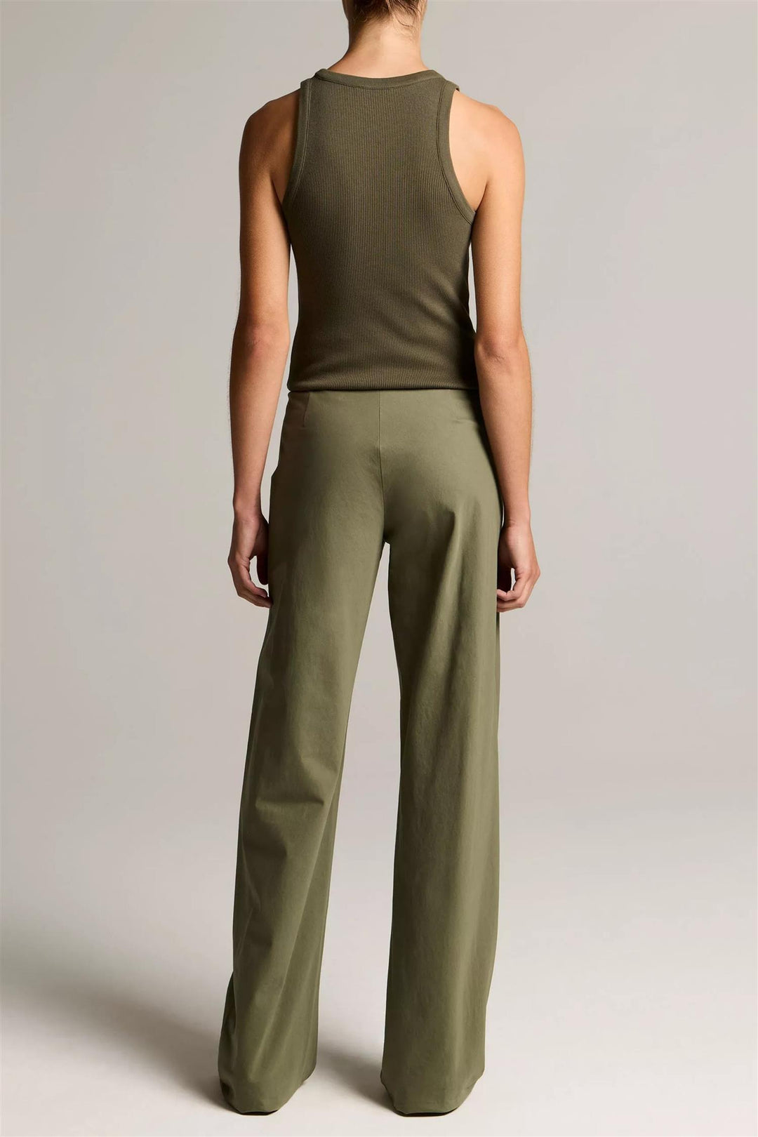 Colette High Waist Cotton Twill Bias Pant Pine Grove
