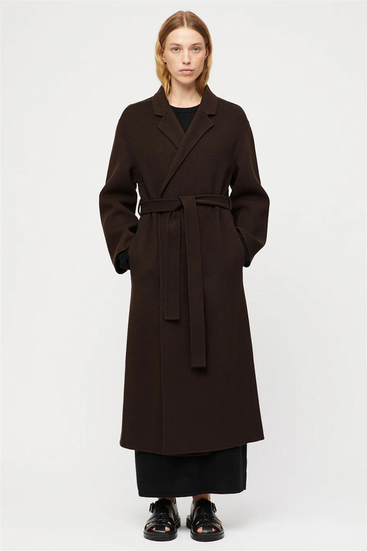 Double Wrap Coat Molé Brown