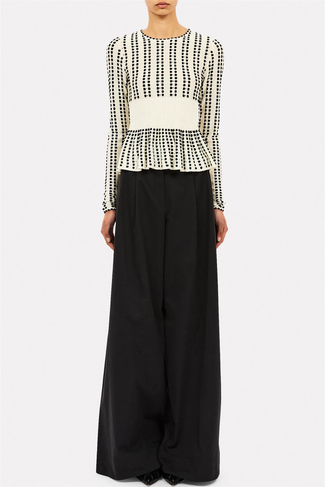 Serena Peplum Top Champagne