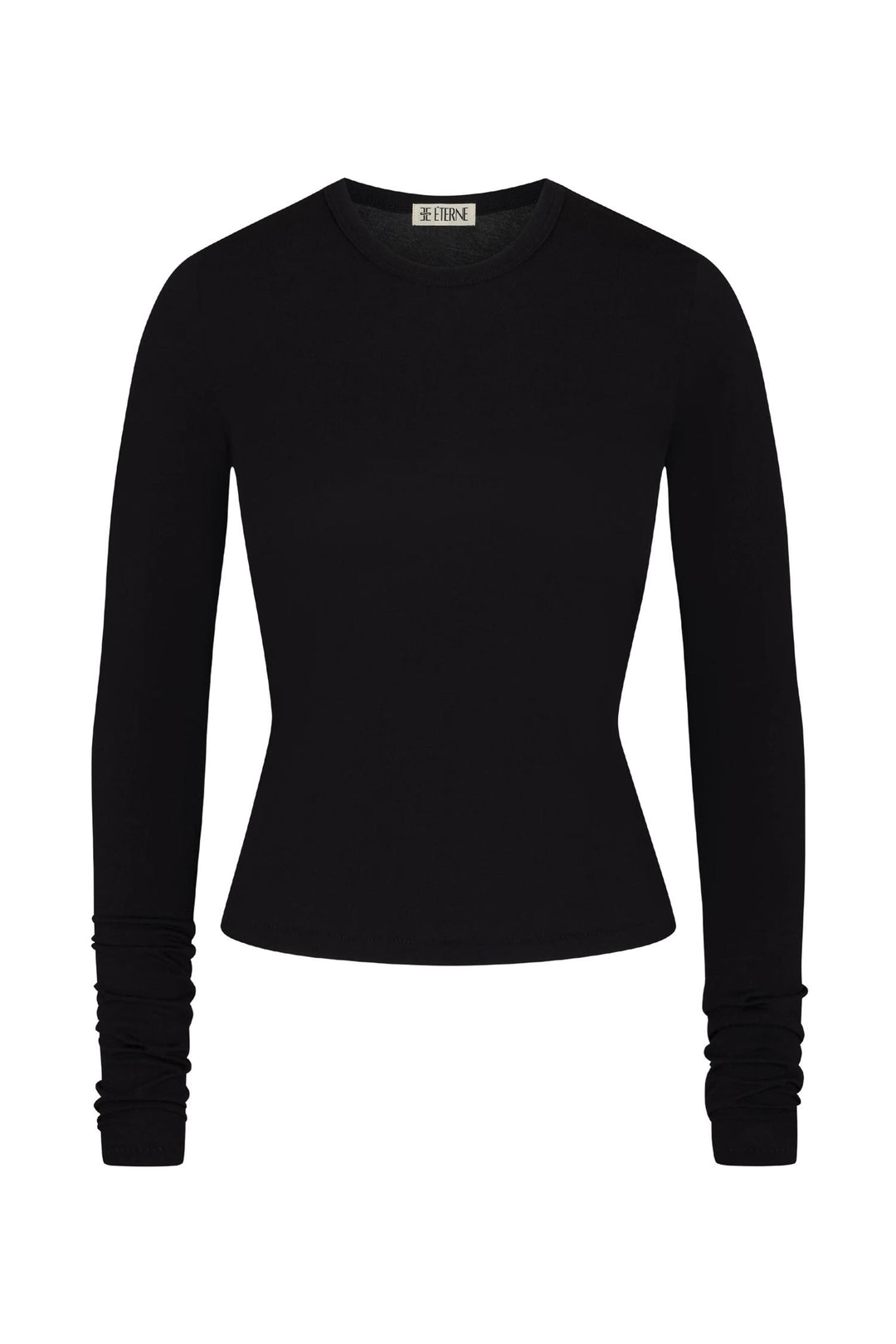 Fitted Crewneck Longsleeve T-Shirt Black