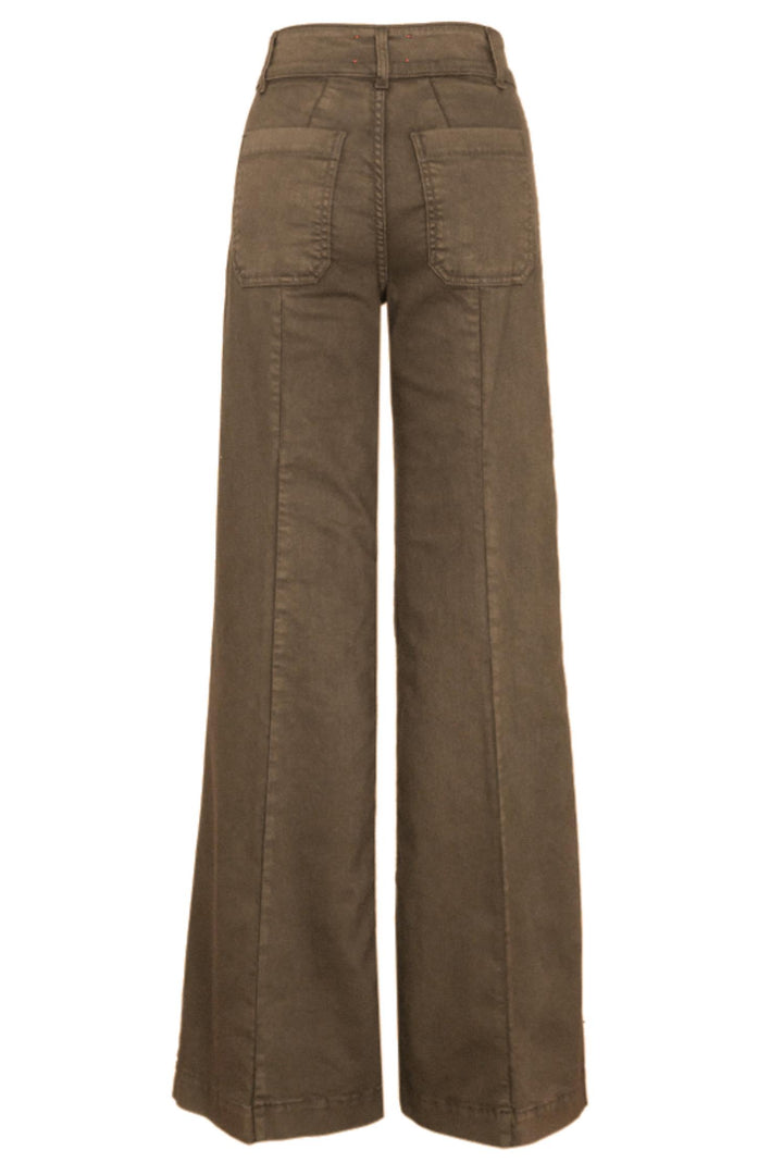 Jane Wide-Leg Bull Stretch Jeans Khaki