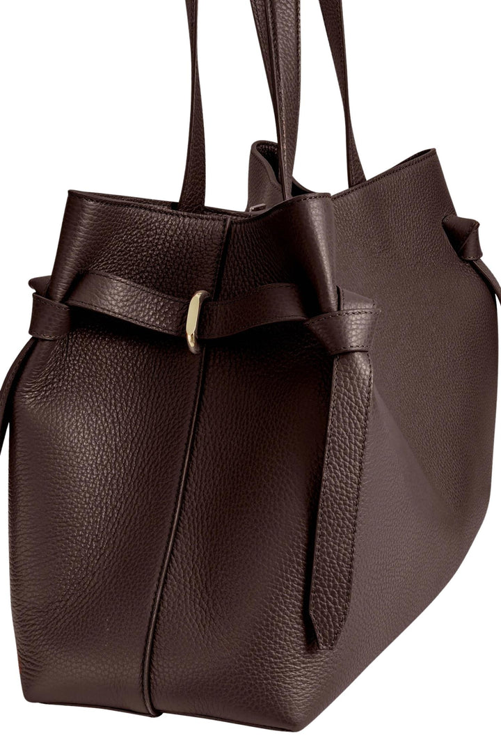 Gyoza Tote Pebble Grain Leather Espresso