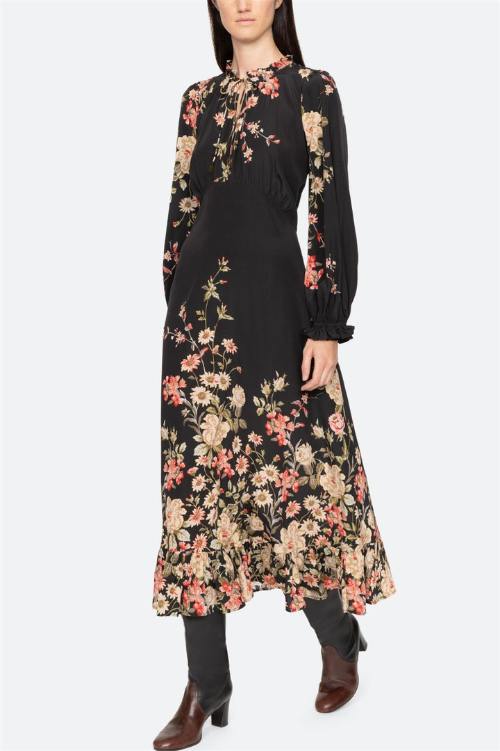 Jolie Print Longsleeve Midi Dress