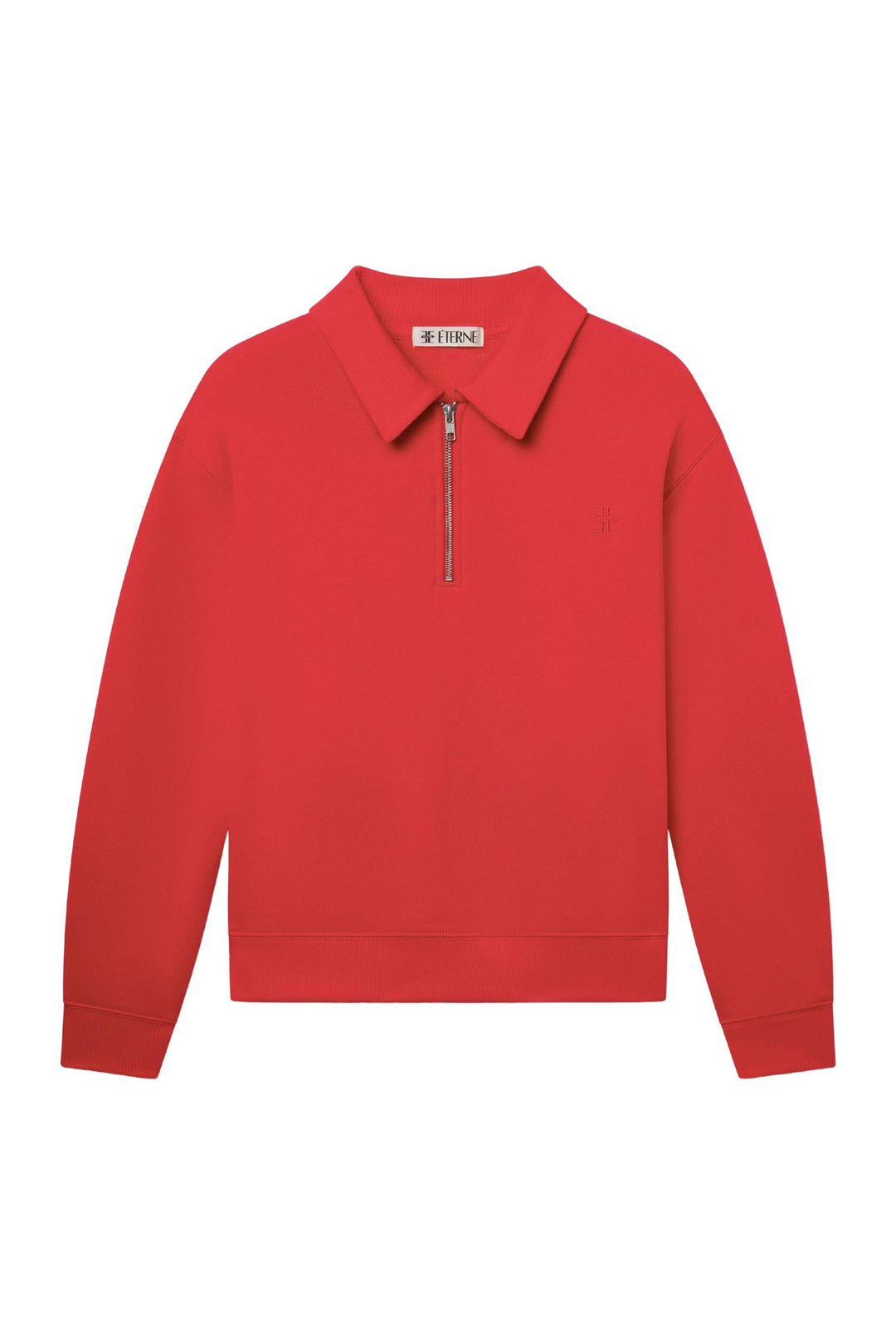 Zip Up Polo Sweatshirt Rouge