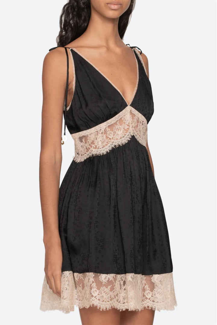 Ethel Solid Mini Dress Black