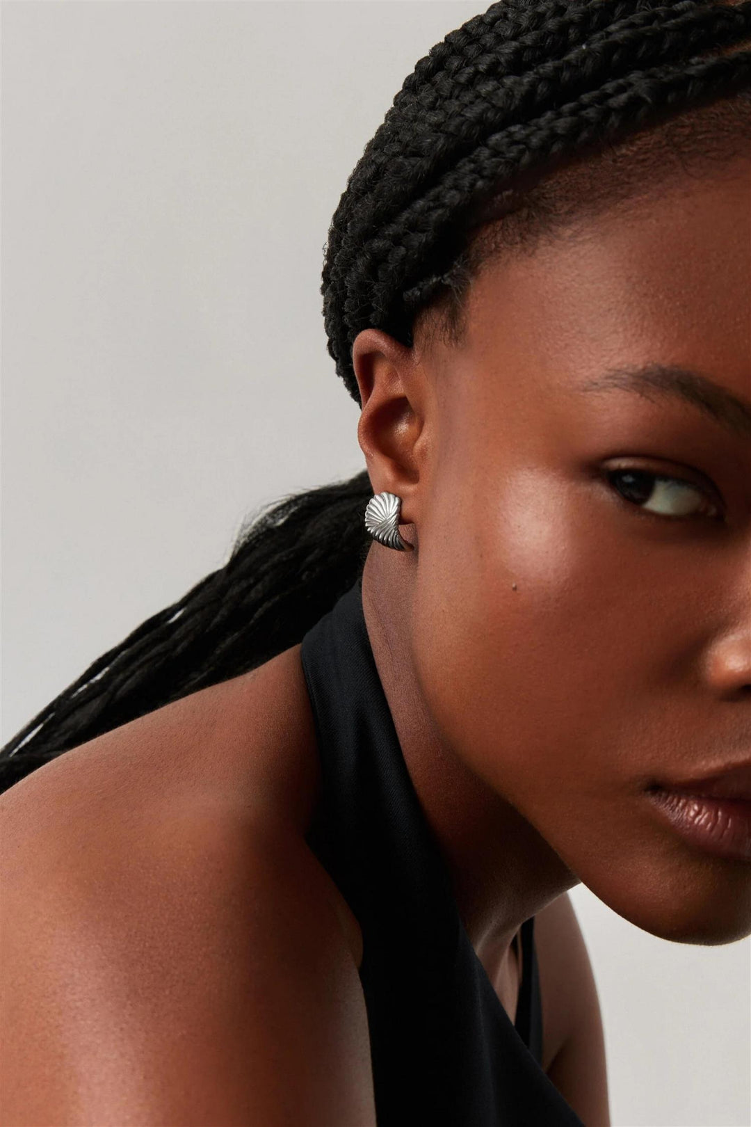 Ripple Stud Earring Silver